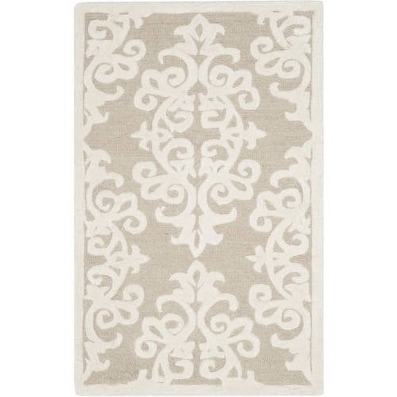 SAFAVIEH Bella Galena Damask Vines Wool Area Rug, Sand/Ivory, 9' x 12'