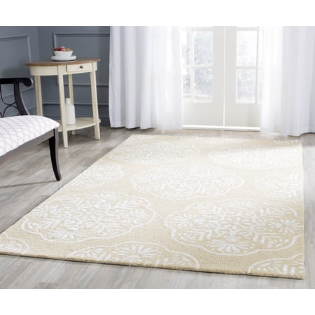 SAFAVIEH Bella Glenna Abstract Wool Area Rug, Beige/Ivory, 6' x 9'