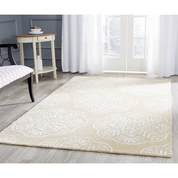 SAFAVIEH Bella Glenna Abstract Wool Area Rug, Beige/Ivory, 6' x 9'
