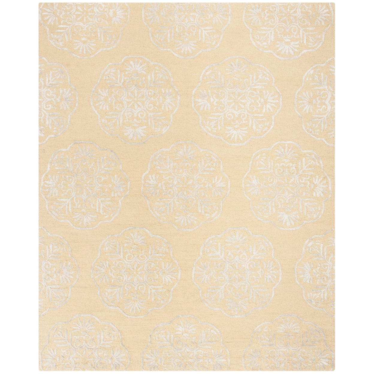 Bella Beige and Silver Hand-Tufted Wool Accent Rug, 2' x 3'