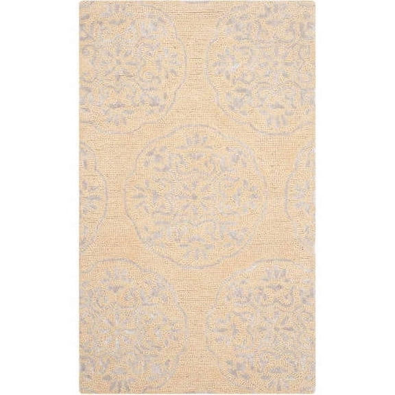 SAFAVIEH Bella Glenna Abstract Wool Area Rug, Beige/Silver, 4' x 6'