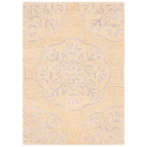 Bella Beige and Silver Hand-Tufted Wool Accent Rug, 2' x 3'