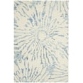 thumbnail image 1 of SAFAVIEH Bella Goran Abstract Bursting High-Low Wool Area Rug, Dark Blue/Ivory, 2'6" x 4', 1 of 4