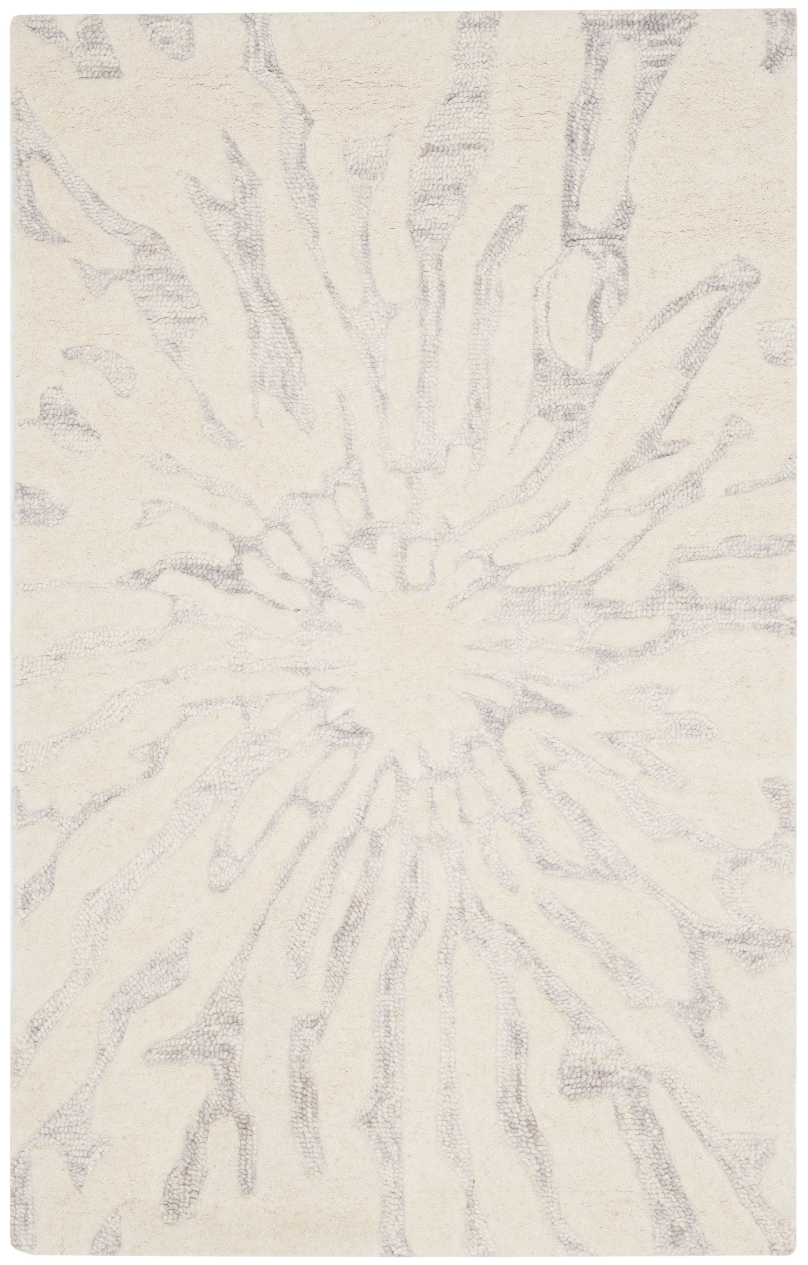 Ivory Elegance Hand-Tufted Wool Square Accent Rug