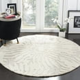 thumbnail image 1 of SAFAVIEH Bella Goran Abstract Bursting High-Low Wool Area Rug, Silver/Ivory, 5' x 5' Round, 1 of 6
