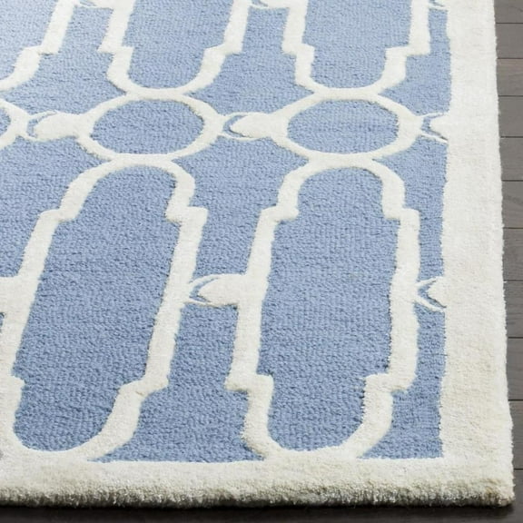 SAFAVIEH Bella Hadley Abstract Wool Area Rug, Blue/Ivory, 6' x 9'