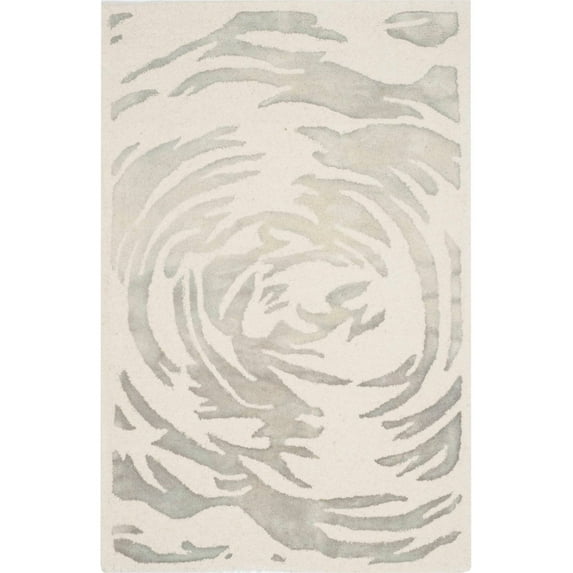 SAFAVIEH Bella Igor Abstract Swirls Wool Area Rug, Ivory/Grey, 2' x 3'