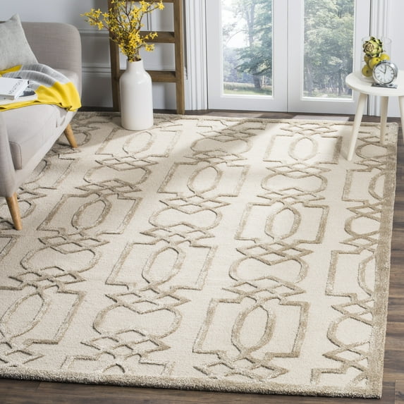 SAFAVIEH Bella Janis Abstract Wool Area Rug, Sand/Brown, 6' x 9'