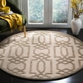 thumbnail image 1 of SAFAVIEH Bella Janis Geometric Striped Wool Area Rug, Sand/Brown, 5' x 5' Round, 1 of 6