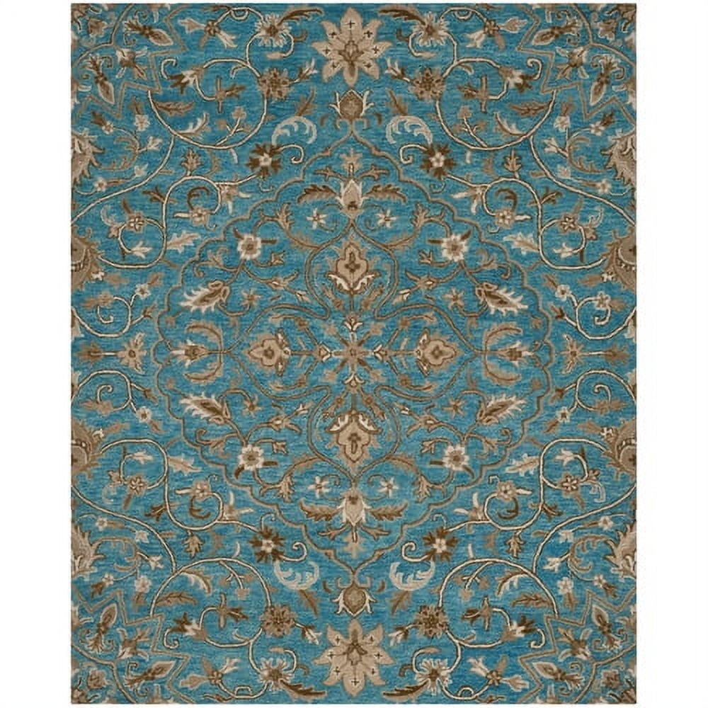 Bella Blue and Taupe Hand-Tufted Wool 4' x 6' Area Rug