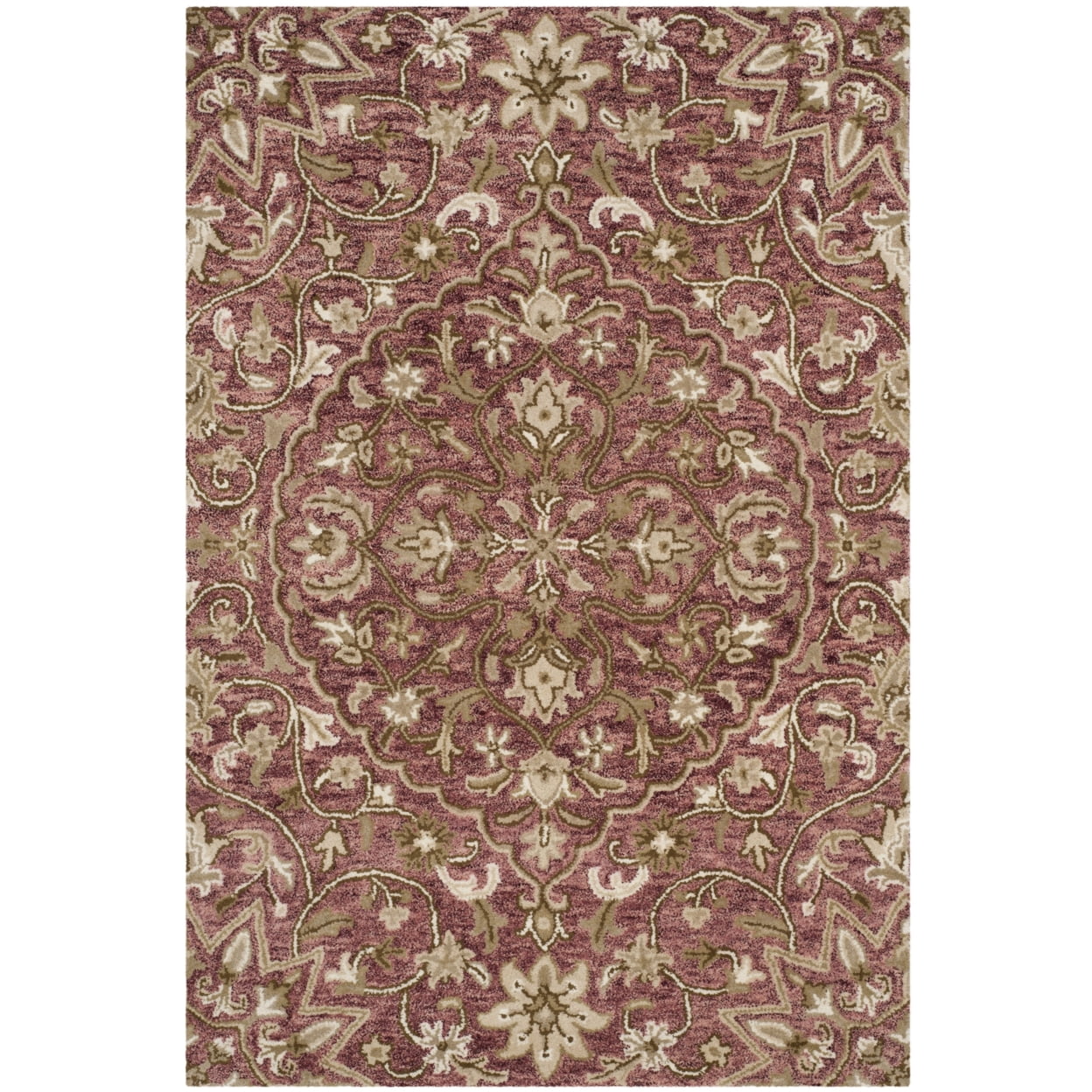 Handmade Red Wool Tufted 4' x 6' Area Rug
