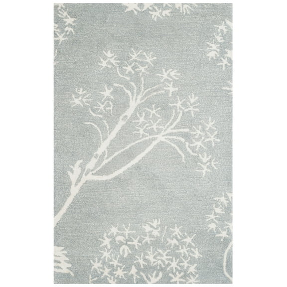 SAFAVIEH Bella Kiro Floral Area Rug, Light Blue/Ivory, 2'6" x 4'