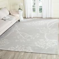 SAFAVIEH Bella Kiro Floral Area Rug, Slate/Ivory, 5' x 5' Square
