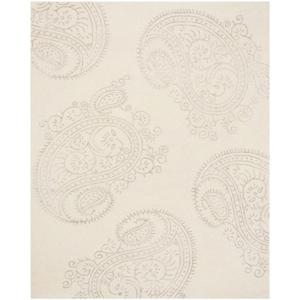 Ivory Beige 6' x 9' Hand-Tufted Wool Viscose Area Rug