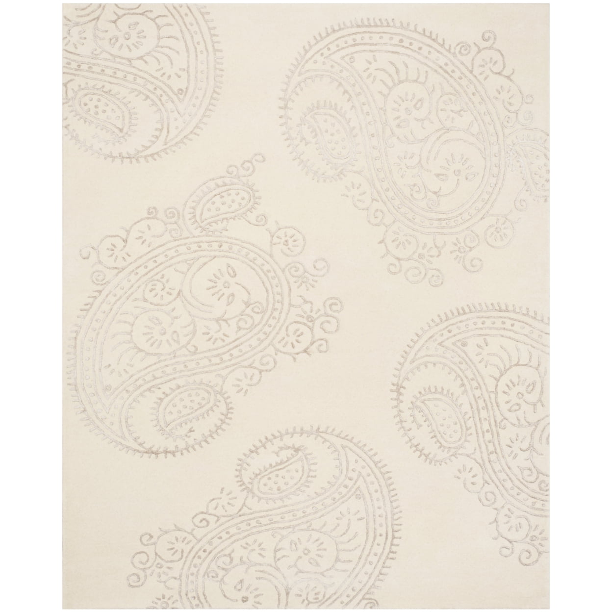 Ivory Beige 6' x 9' Hand-Tufted Wool Viscose Area Rug