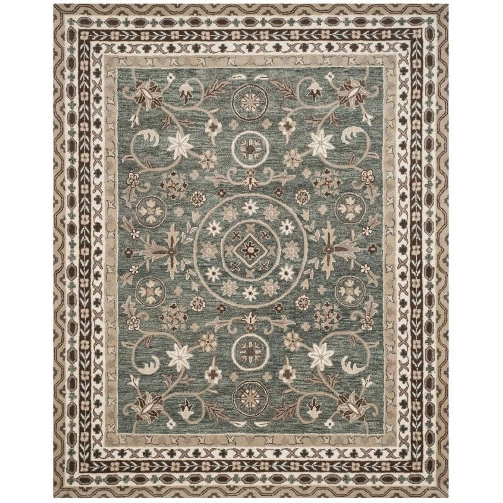 Handmade Grey and Taupe Wool 4' x 6' Tufted Area Rug