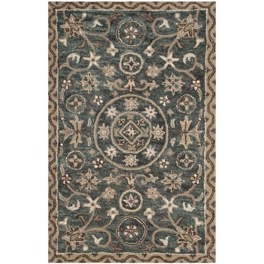SAFAVIEH Bella Leah Medallion Traditional Wool Area Rug, Grey/Taupe, 5' x 8'