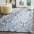 thumbnail image 1 of SAFAVIEH Bella Leann Damask Distressed Wool Area Rug, Navy/Grey, 5' x 8', 1 of 8