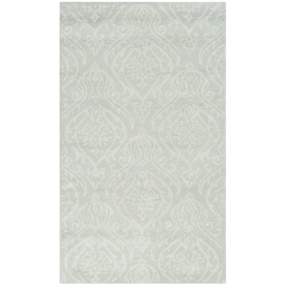 SAFAVIEH Bella Louella Abstract Wool Area Rug, Silver/Ivory, 3' x 5'