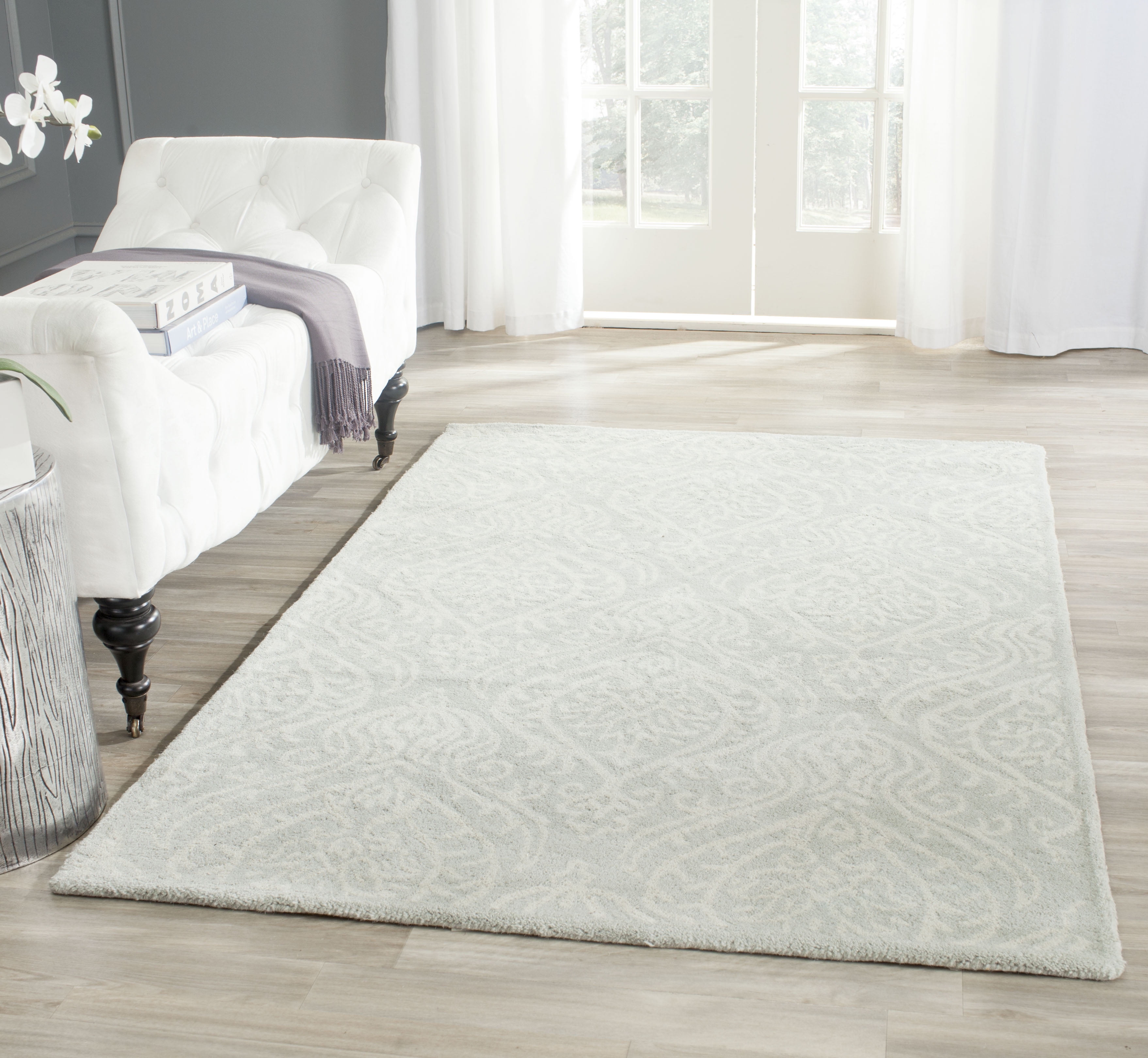 Ivory Hand-Tufted Wool 4' x 6' Rectangular Area Rug