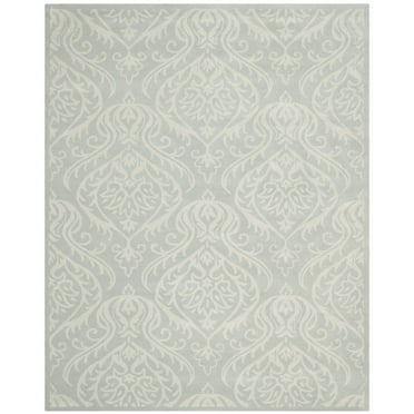 SAFAVIEH Bella Louella Abstract Wool Area Rug, Silver/Ivory, 6' x 6' Square