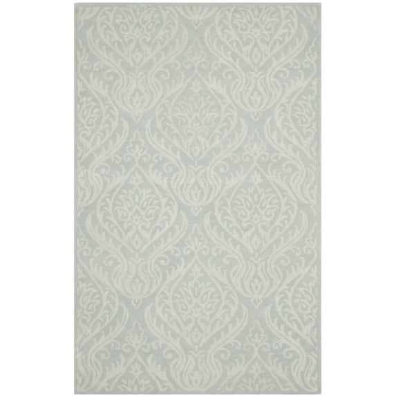 SAFAVIEH Bella Louella Abstract Wool Area Rug, Silver/Ivory, 6' x 9'