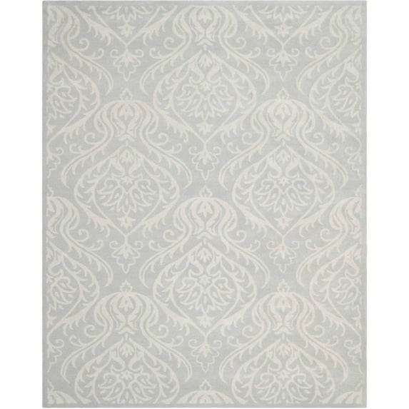 SAFAVIEH Bella Louella Abstract Wool Area Rug, Silver/Ivory, 9' x 12'
