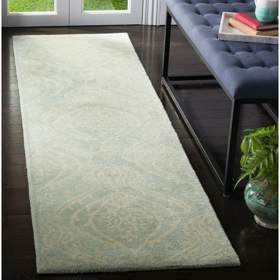 SAFAVIEH Bella Louella Abstract Wool Runner Rug, Silver/Ivory, 2'3" x 6'