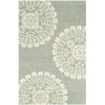 SAFAVIEH Bella Lucinda Medallion Geometric Wool Area Rug, Grey/Ivory, 2' x 3'