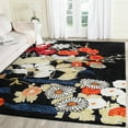 thumbnail image 1 of SAFAVIEH Bella Marin Floral Flowers Wool Area Rug, Black/Multi, 6' x 9', 1 of 7
