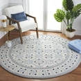 thumbnail image 1 of SAFAVIEH Bella Noelle Bordered Area Rug, Ivory/Blue, 7' x 7' Round, 1 of 11