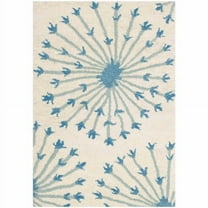 SAFAVIEH Bella Owen Fire Burst Wool Area Rug, Beige/Blue, 2' x 3'