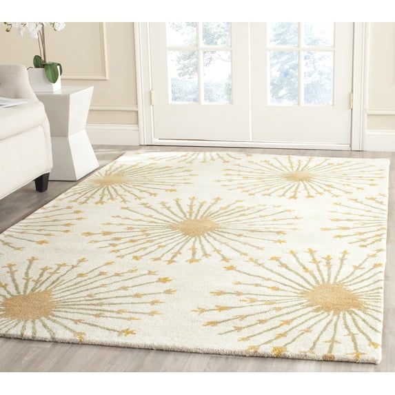 SAFAVIEH Bella Owen Geometric Area Rug, Beige/Gold, 4' x 6'