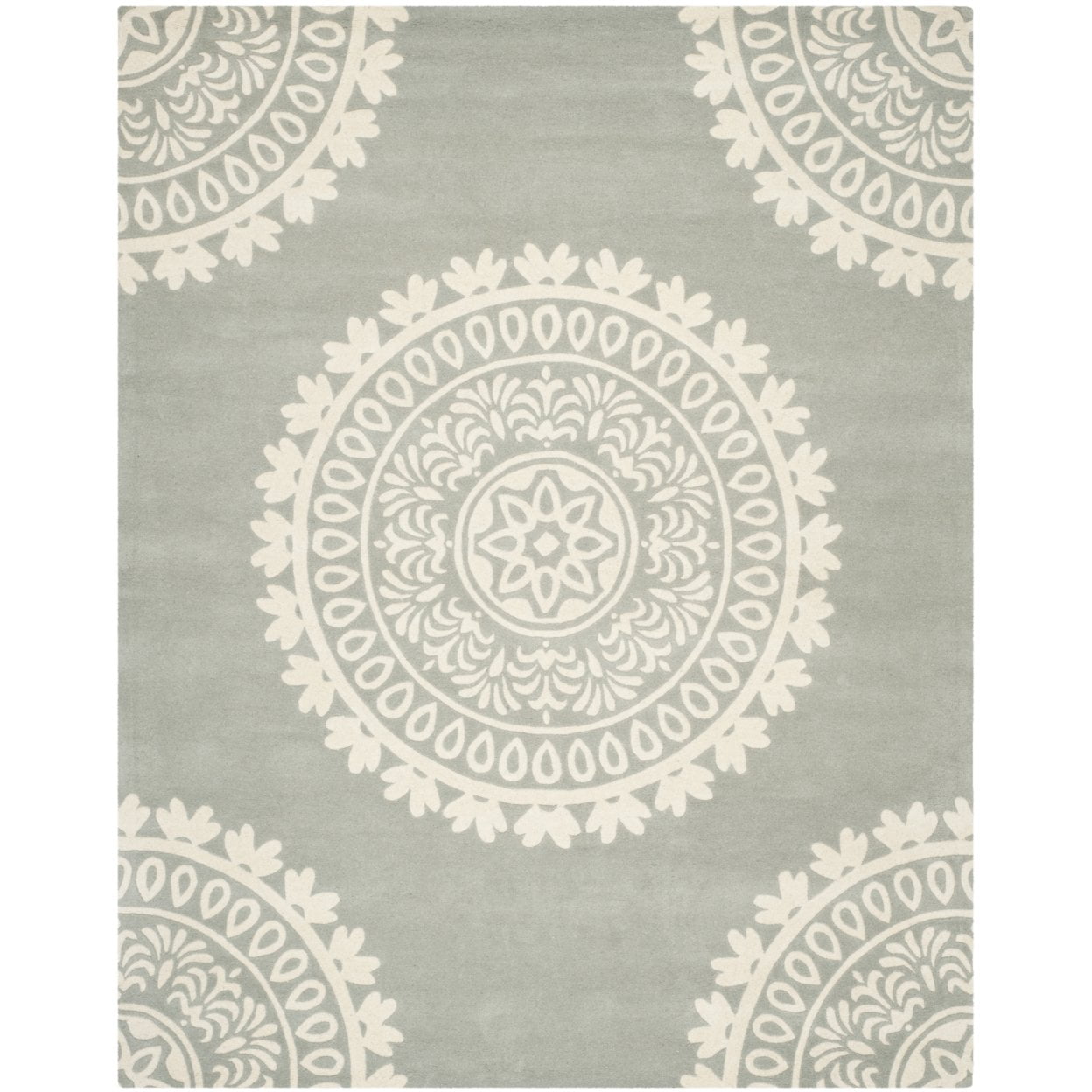 Bella Gray and Ivory Hand-Tufted Wool 4' x 6' Area Rug