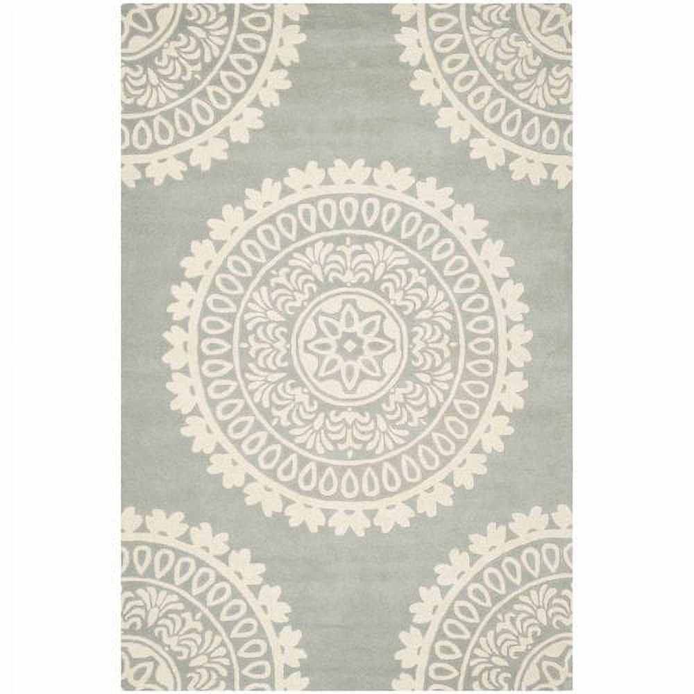 Bella Gray & Ivory 5' x 8' Hand-Tufted Wool Rug