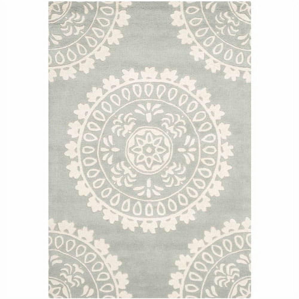 Bella Gray and Ivory Hand-Tufted Wool Area Rug 6' x 9'