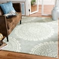 thumbnail image 1 of SAFAVIEH Bella Parker Medallion Geometric Wool Area Rug, Grey/Ivory, 8' x 10', 1 of 7