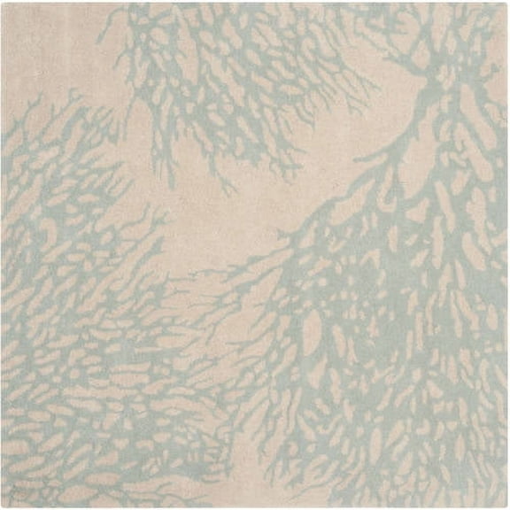 SAFAVIEH Bella Pascal Floral Coral Wool Area Rug, Beige/Blue, 2' x 3'