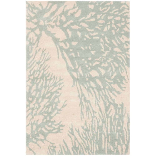 Bella Hand-Tufted Wool Area Rug in Beige & Blue, 4' x 6'