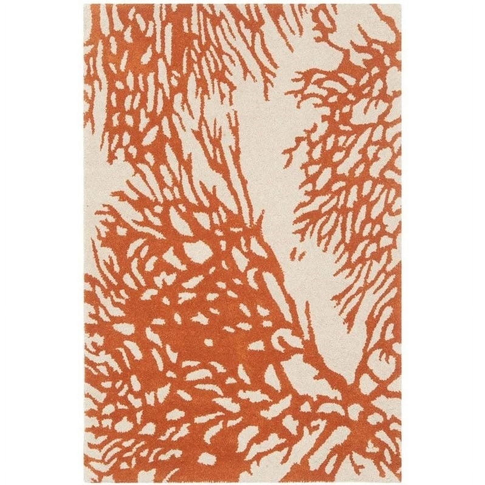 Hand-tufted Beige & Terracotta Wool Accent Rug, 2' x 3'