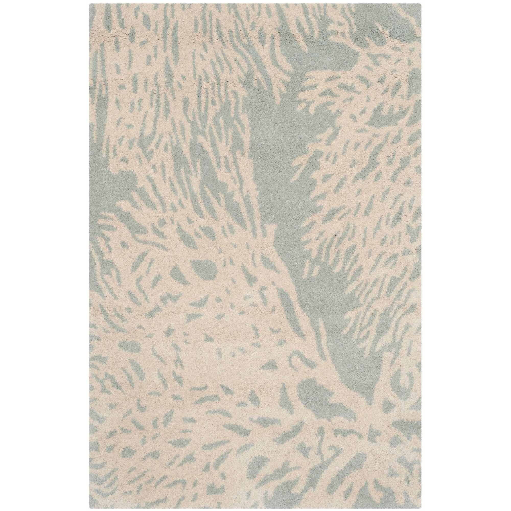 Bella 2' x 3' Gray and Ivory Hand-Tufted Wool Area Rug