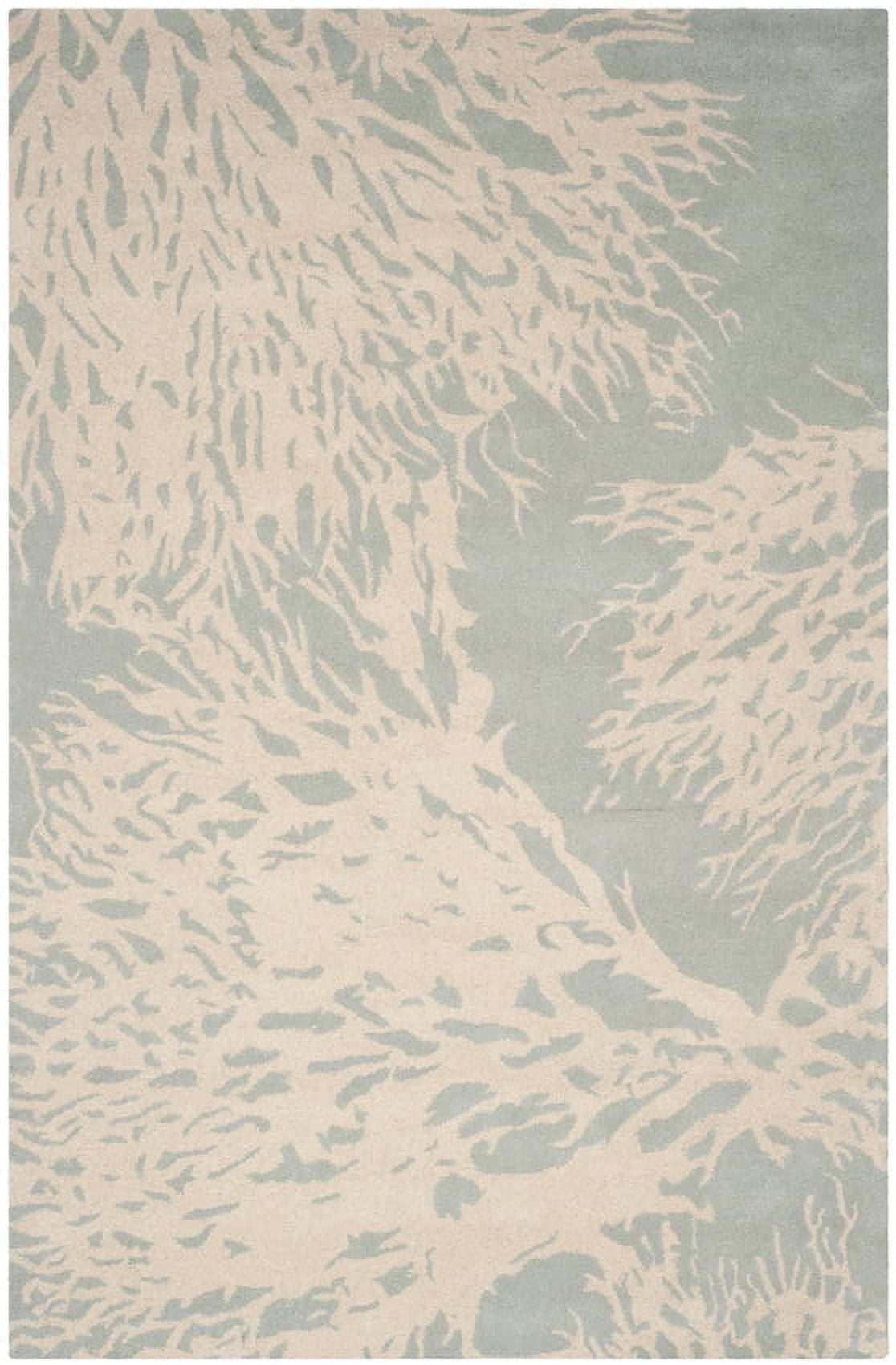 Bella 7' Square Gray and Ivory Hand-Tufted Wool Rug