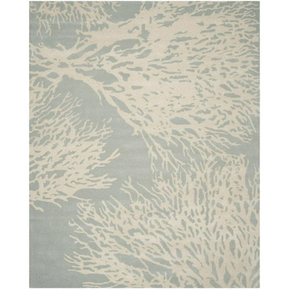 SAFAVIEH Bella Pascal Floral Coral Wool Area Rug, Grey/Ivory, 9' x 12'