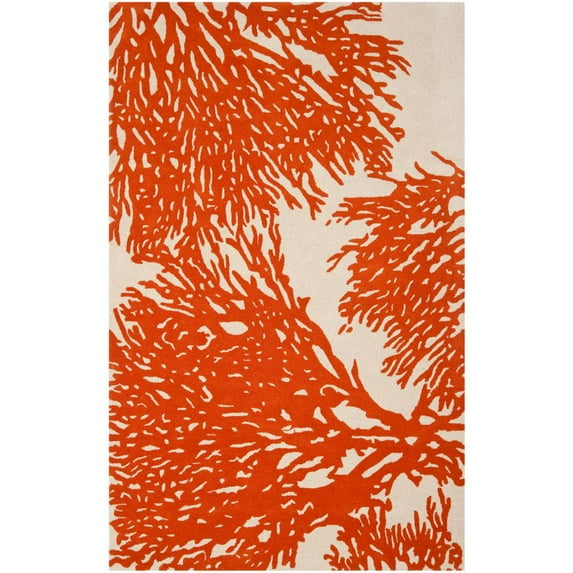 SAFAVIEH Bella Pascal Floral Wool Area Rug, Beige/Terracotta, 5' x 8'