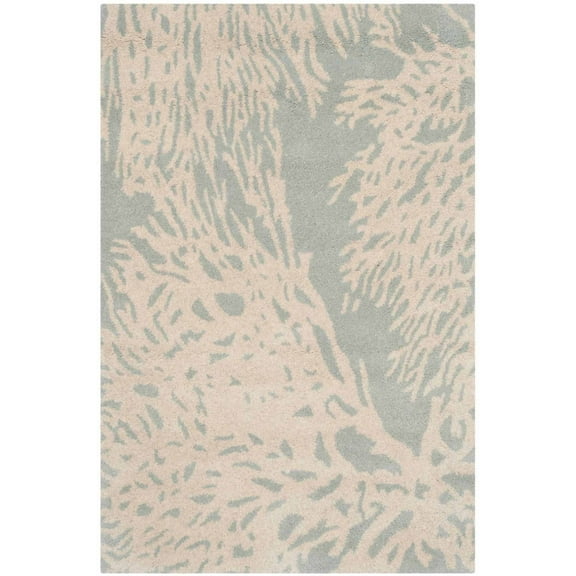 SAFAVIEH Bella Pascal Floral Wool Area Rug, Grey/Ivory, 2'6" x 4'