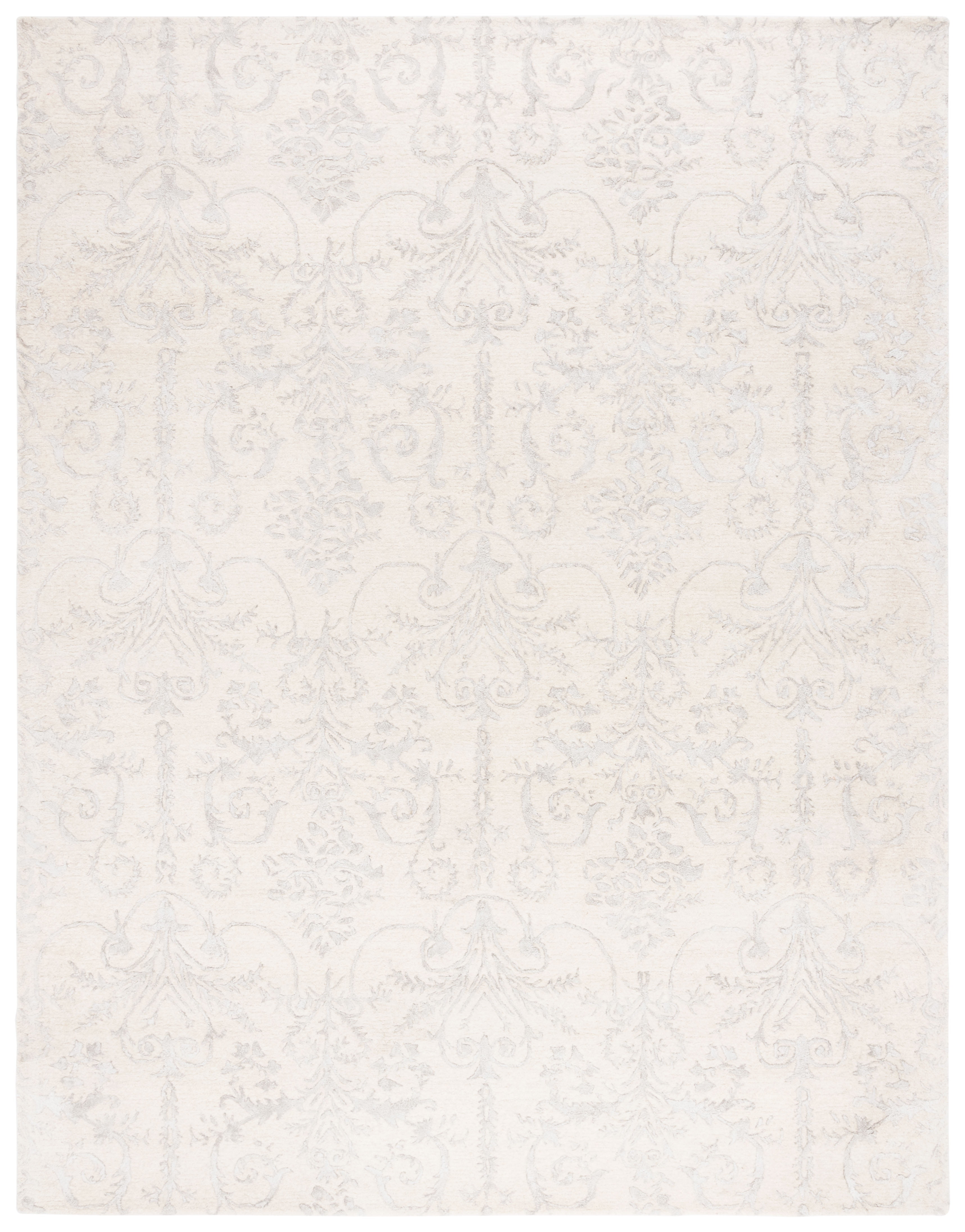 SAFAVIEH Bella Paula Damask Area Rug, Ivory/Grey, 10' x 14'