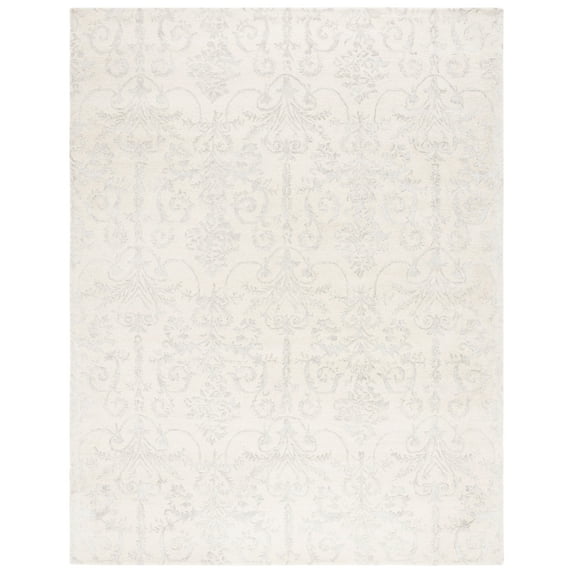 SAFAVIEH Bella Paula Damask Area Rug, Ivory/Grey, 9' x 12'