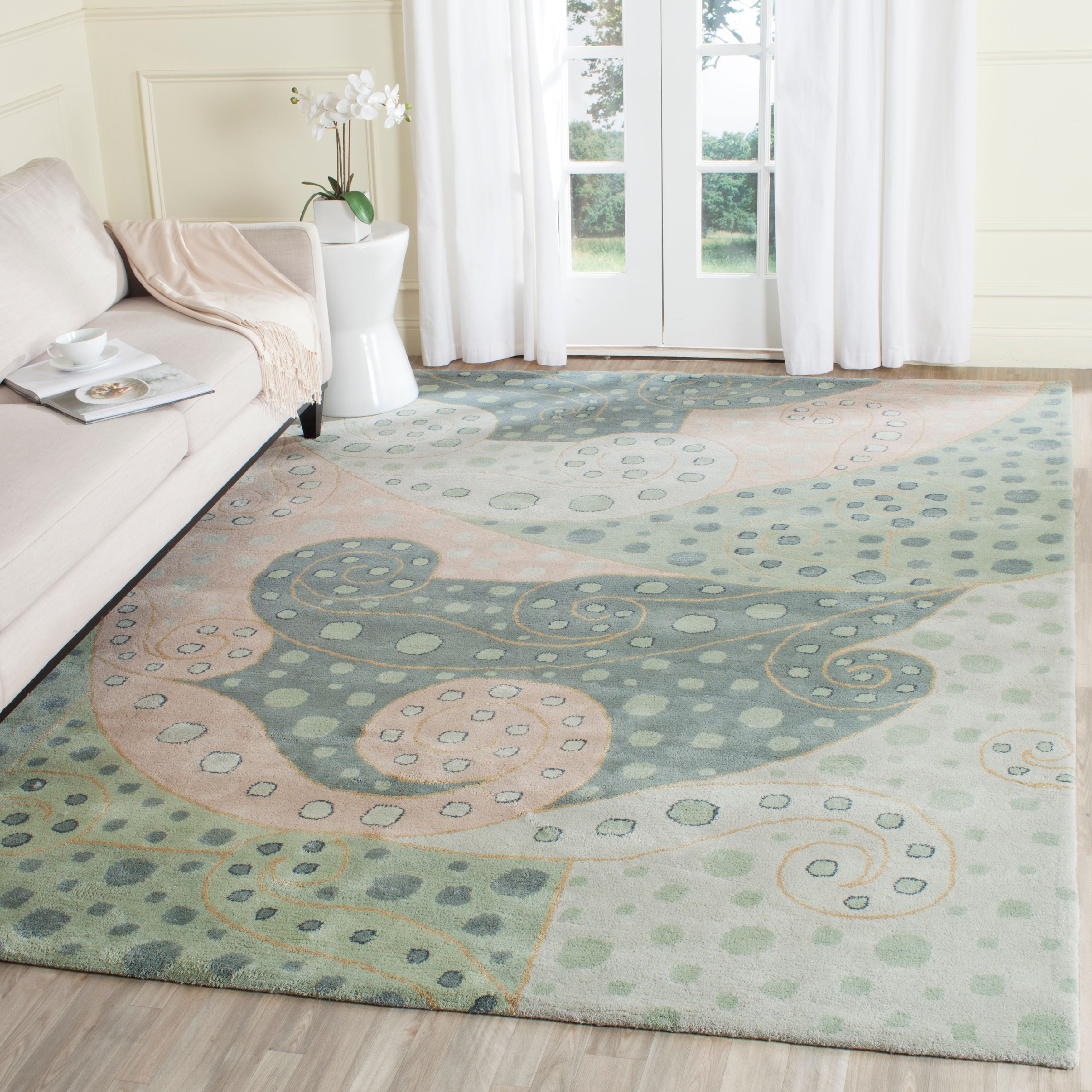 Bella Sage and Multicolor Hand-Tufted Wool Area Rug