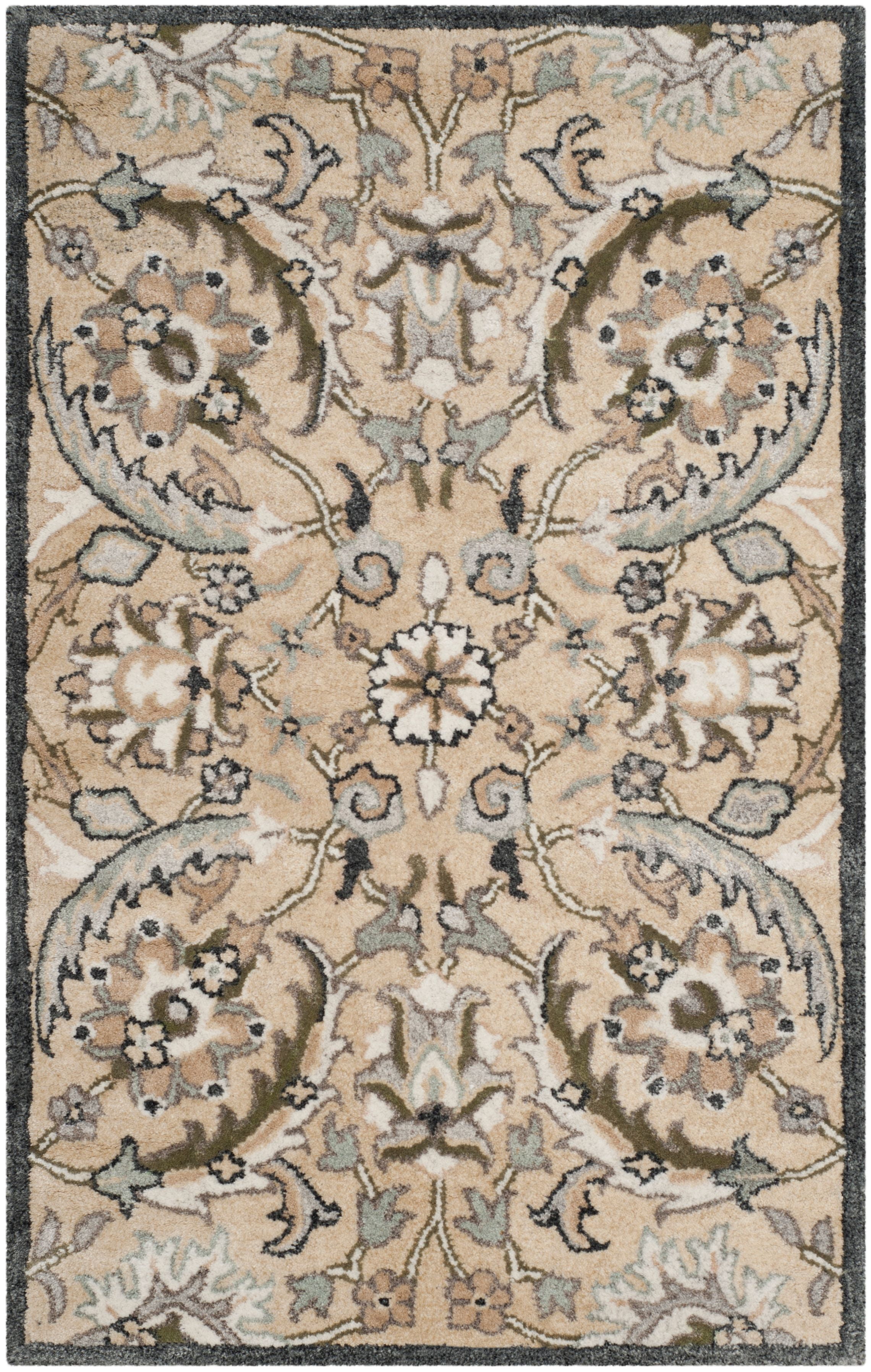 Bella Beige Round Hand-Tufted Wool Area Rug