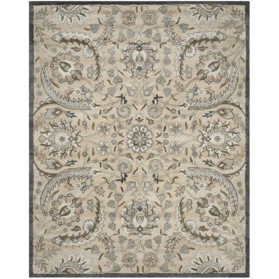 SAFAVIEH Bella Selna Floral Traditional Wool Area Rug, Beige/Multi, 8' x 10'